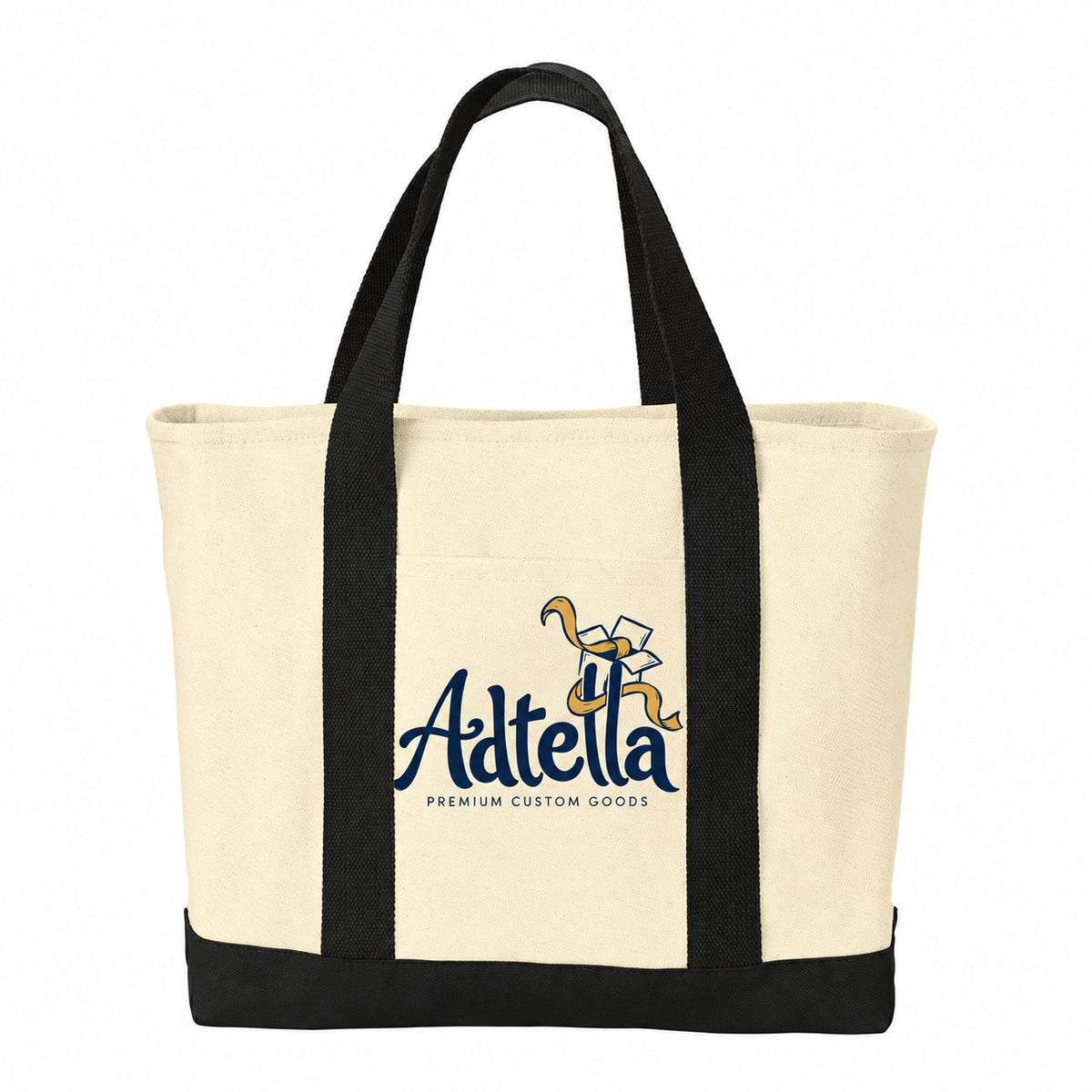Custom Port Authority B400 Two-Tone Tote Bag — illustrative Adtella logo mockup
