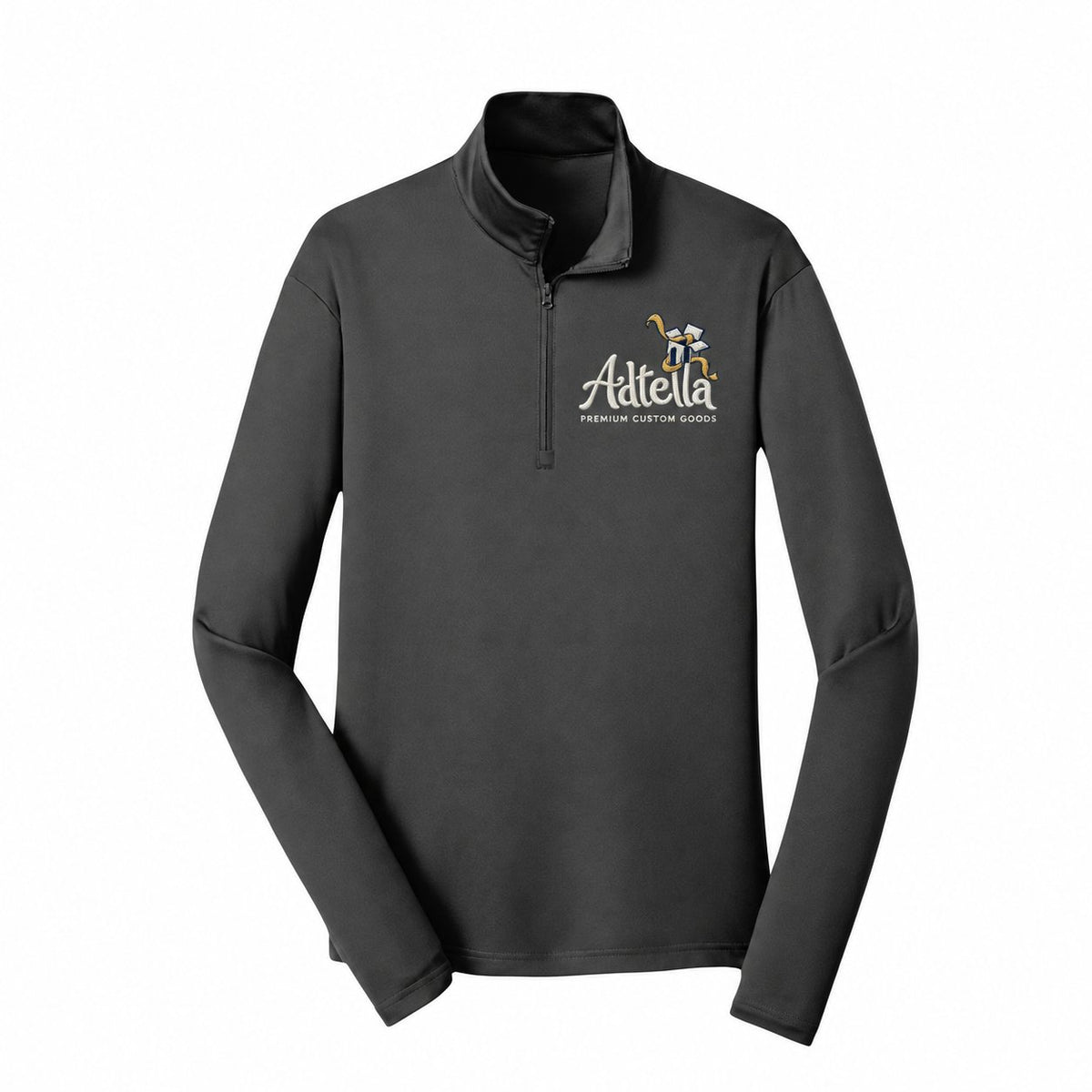 Custom Sport-Tek ST357 1/4-Zip Pullover — illustrative Adtella logo mockup